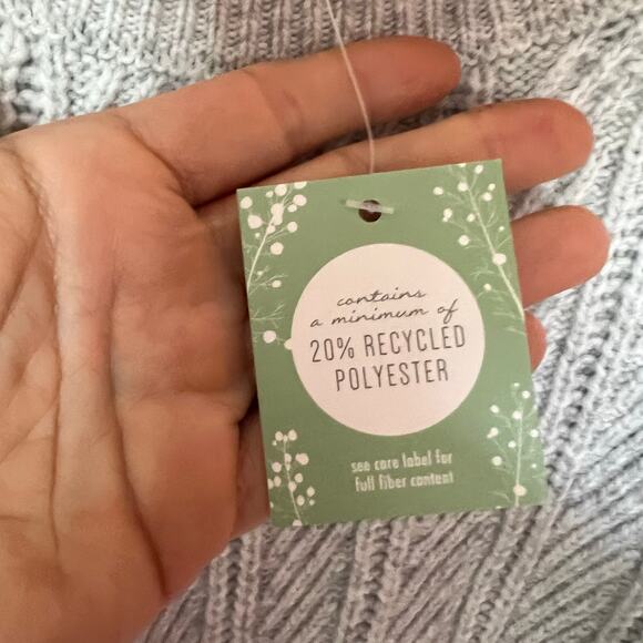 NWT Joie Cable Knit Light Gray Pullover Sweater SZ XL - Picture 5 of 6